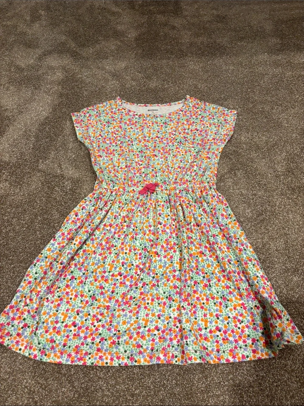 Gymboree Pink, Orange, Yellow & Green Floral Short-Sleeve Dress